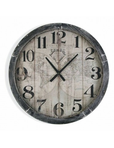 Horloge Murale Versa Map World Bois MDF (6,5 x 76,5 x 76,5 cm) Venez découvrir notre 