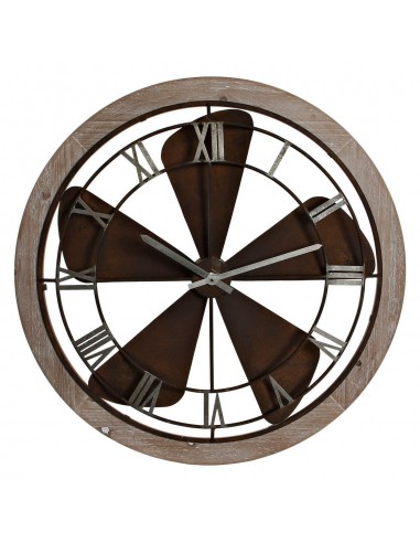 Horloge Murale DKD Home Decor Hélices Fer Bois MDF (79 x 9 x 80 cm) s'inspire de l'anatomie humaine