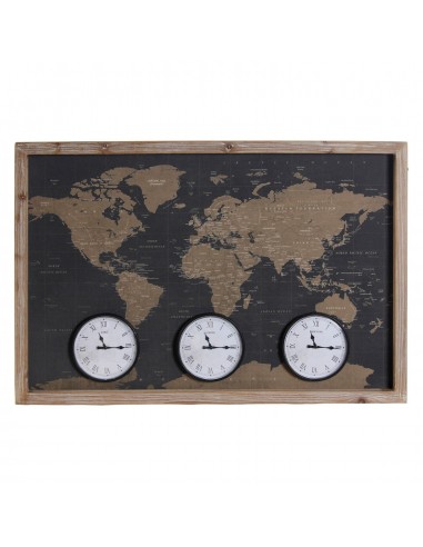 Horloge Murale DKD Home Decor Métal Bois MDF Mappemonde (90 x 5 x 60 cm) Voir les baskets