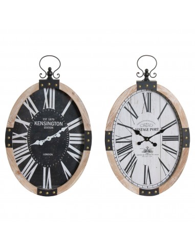 Horloge Murale DKD Home Decor Oblongue Fer Bois MDF (2 pcs) (43 x 6.5 x 71 cm) Comparez et commandez 