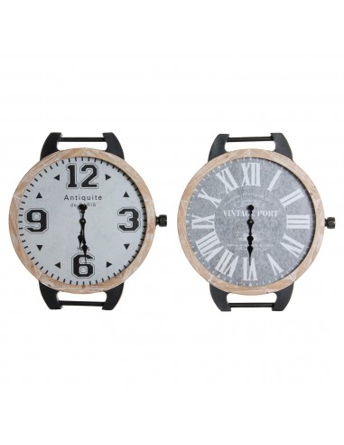 Horloge de table DKD Home Decor De poignet Noir Métal Verre (2 pcs) (65 x 7 x 74 cm) Dans la société mordern