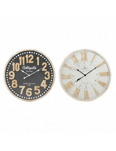 Horloge Murale DKD Home Decor Marron Noir Gris Bois MDF (2 pcs) (80 x 4.5 x 80 cm) acheter