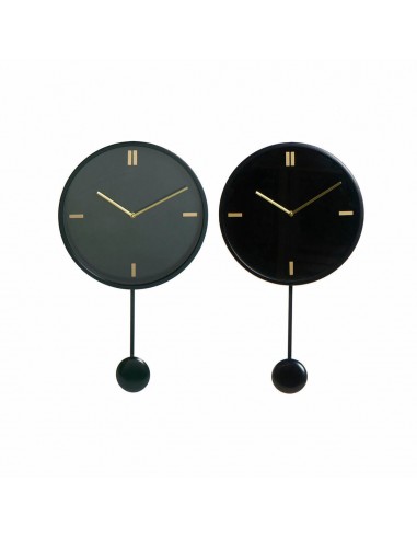 Horloge Murale DKD Home Decor Noir Vert Fer Bois MDF (35 x 6 x 70 cm) (2 pcs) ouvre sa boutique