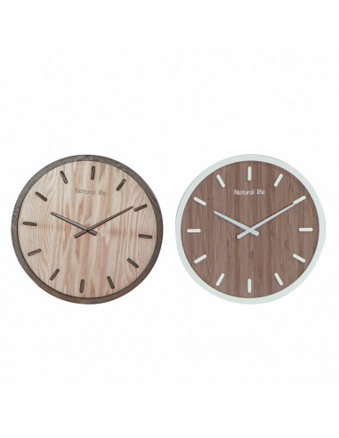 Horloge Murale DKD Home Decor Marron Bois MDF (50 x 3.5 x 50 cm) (2 pcs) commande en ligne