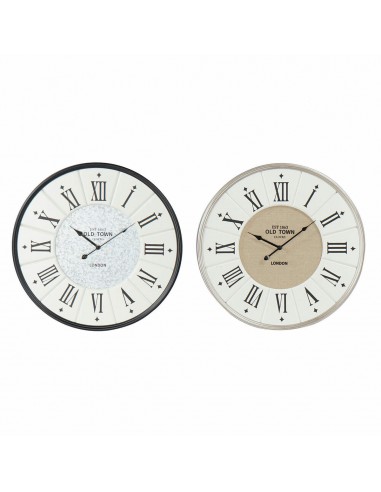 Horloge Murale DKD Home Decor Gris Beige Fer Bois MDF (2 pcs) (60 x 5 x 60 cm) outlet