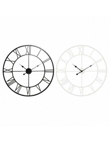 Horloge Murale DKD Home Decor Noir Métal Blanc (80 x 3 x 3 cm) (2 pcs) JUSQU'A -70%! 