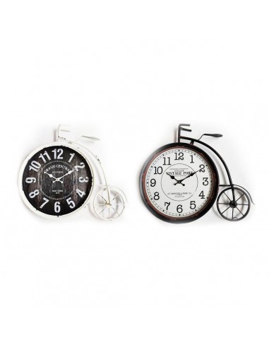 Horloge Murale DKD Home Decor Verre Noir Bicyclette Blanc Fer (60 x 6 x 50 cm) (2 pcs) 50-70% off 