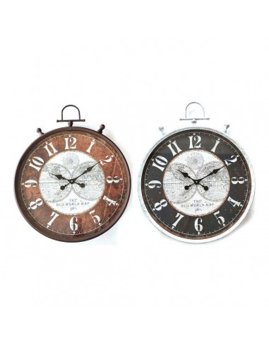 Horloge Murale DKD Home Decor Noir Marron Fer Bois MDF (60 x 6 x 74 cm) (2 pcs) acheter en ligne