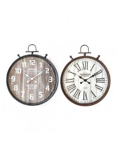 Horloge Murale DKD Home Decor Gris Blanc Fer Bois MDF (60 x 6 x 74 cm) (2 pcs) solde