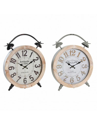 Horloge de table DKD Home Decor Fer Bois MDF (41 x 6.5 x 52.5 cm) (2 pcs) Pour