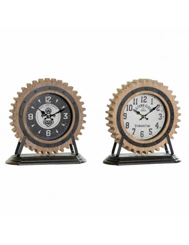 Horloge de table DKD Home Decor Noir Métal Blanc Bois MDF (30.5 x 12 x 31 cm) (2 pcs) les muscles