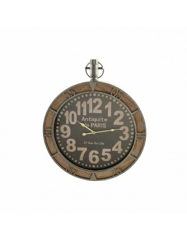 Horloge Murale DKD Home Decor Verre Noir Marron Fer Bois MDF (60 x 7 x 72 cm) ou a consommer sur place