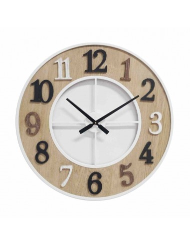 Horloge Murale Versa Métal Bois Bois MDF/Verre (4,5 x 60 x 60 cm) Les magasins à Paris