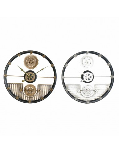 Horloge Murale DKD Home Decor Argenté Doré Fer Engrenage (40 x 5.5 x 40 cm) (2 pcs) pour bénéficier 