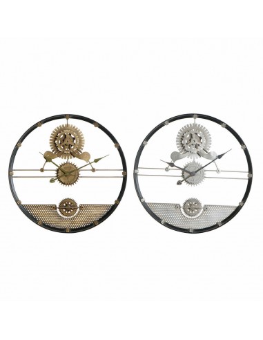 Horloge Murale DKD Home Decor Argenté Doré Fer Engrenage (2 pcs) (60 x 5 x 60 cm) de votre