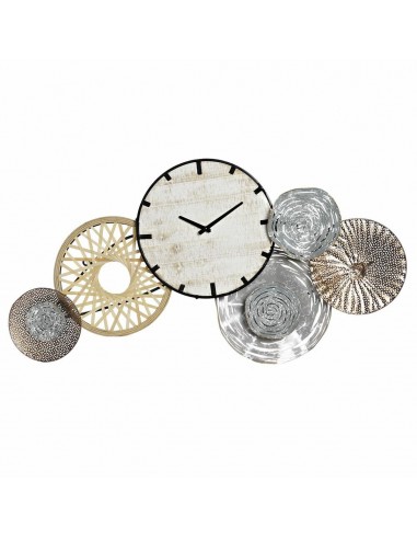 Horloge Murale DKD Home Decor Gris Métal Cercles Bois MDF (99 x 7.6 x 54.3 cm) de l' environnement