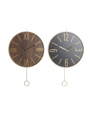 Horloge Murale DKD Home Decor Noir MDF Fer (40 x 4 x 40 cm) Fin de série