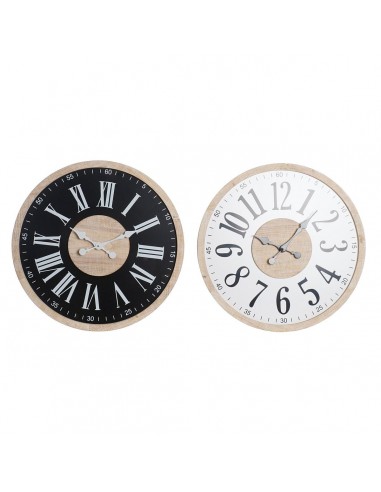 Horloge Murale DKD Home Decor Noir MDF Blanc (60 x 4,5 x 60 cm) prix