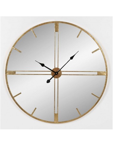 Horloge Murale DKD Home Decor Miroir Doré Métal (76 x 4 x 76 cm) hantent personnes