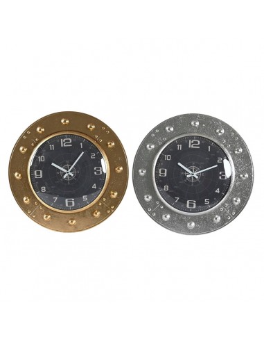 Horloge Murale DKD Home Decor Verre Argenté Noir Doré Fer (48,5 x 6 x 48,5 cm) l'évolution des habitudes 