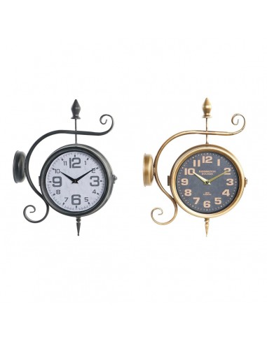 Horloge Murale DKD Home Decor Station Fer Vintage 2 Unités (29 x 10 x 39,5 cm) meilleur choix