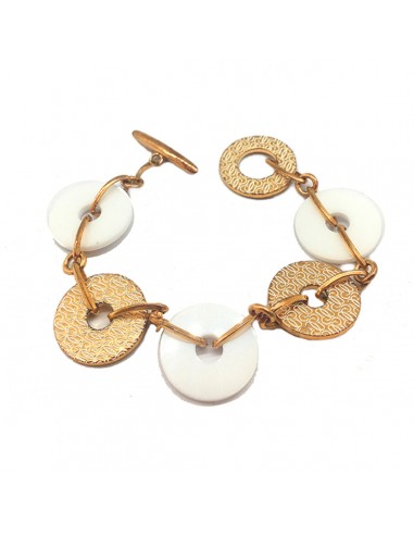 Bracelet Femme Guess CWB10902 Céramique Doré Acier Blanc Acier/Céramique (21 cm) Livraison rapide